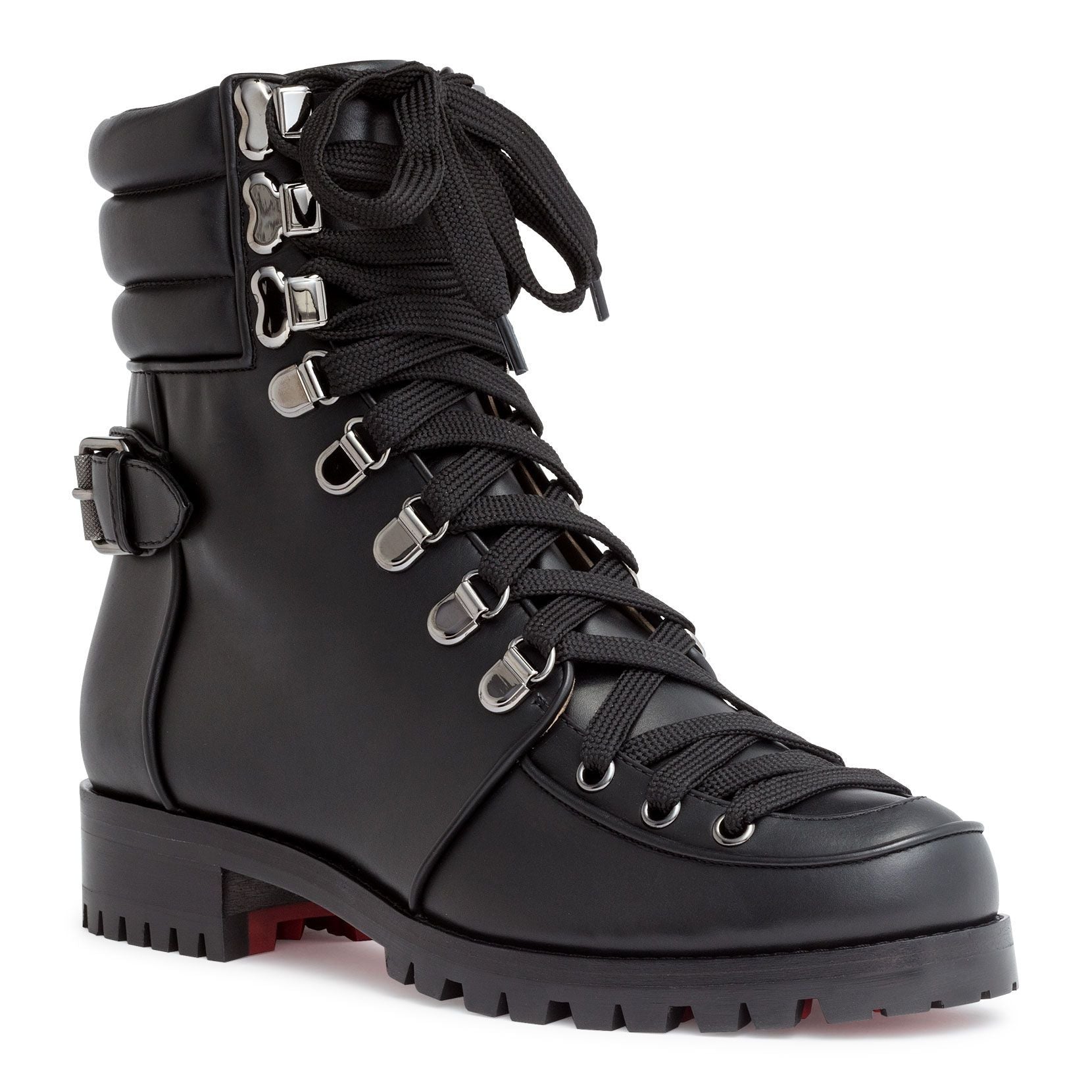 Who Runs black leather boots