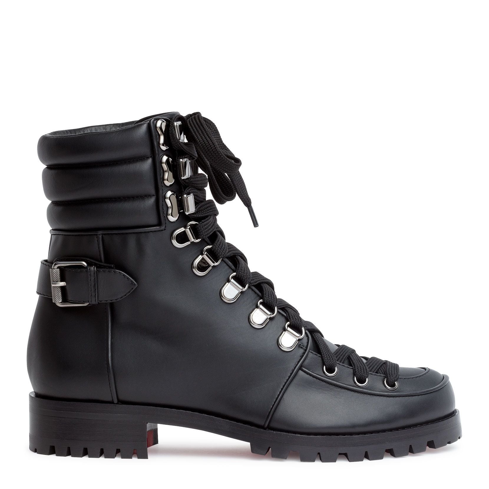 Who Runs black leather boots