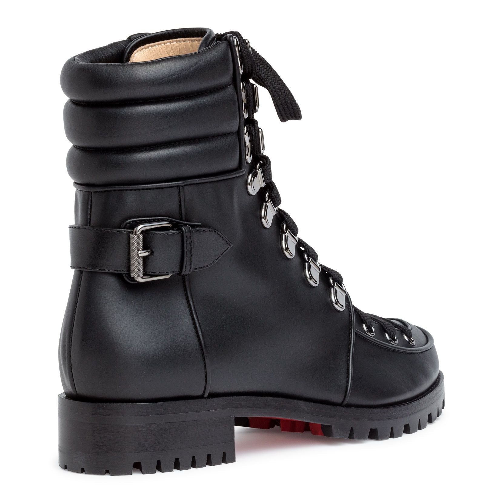 Who Runs black leather boots