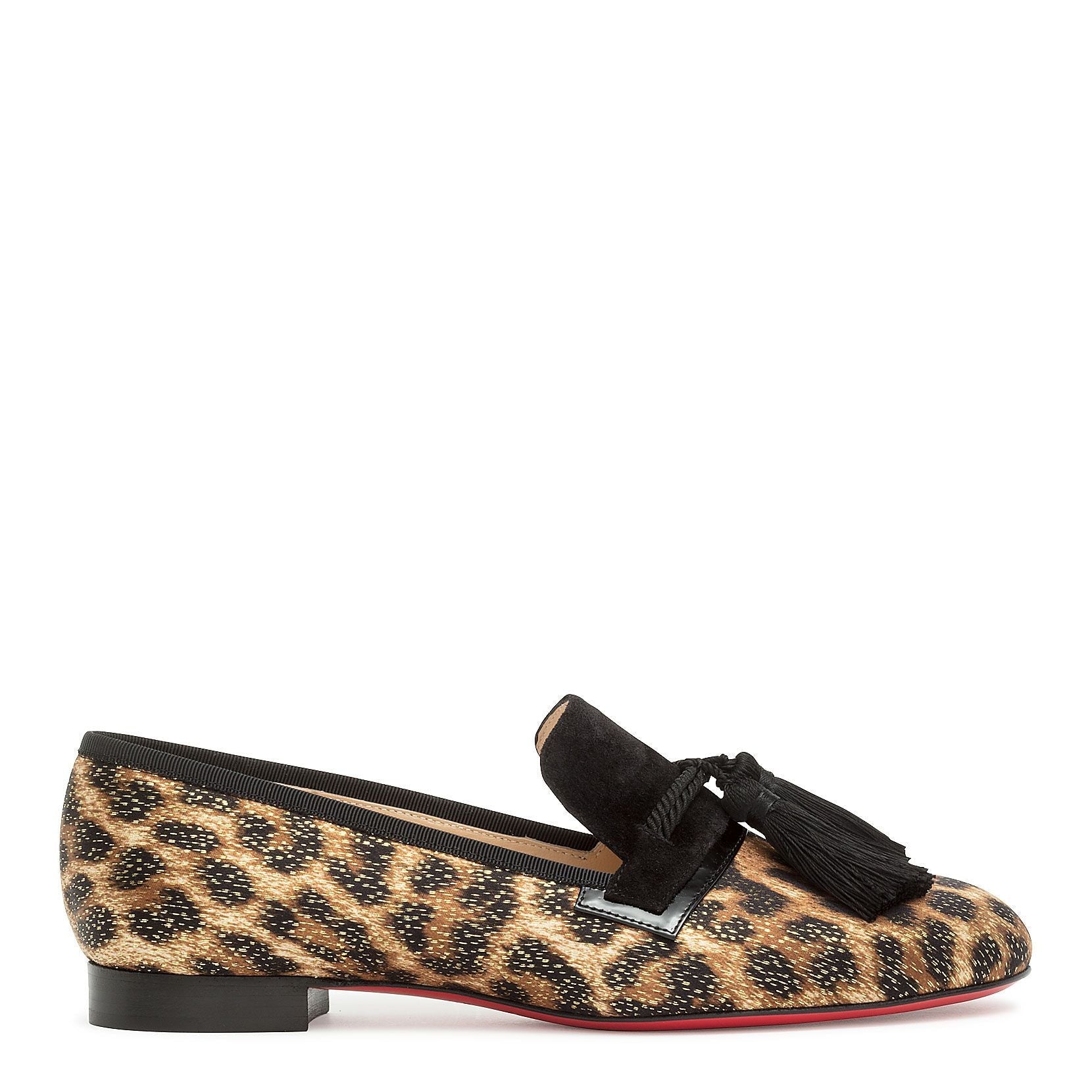 By The Sofa Donna flat leopard lurex loafers