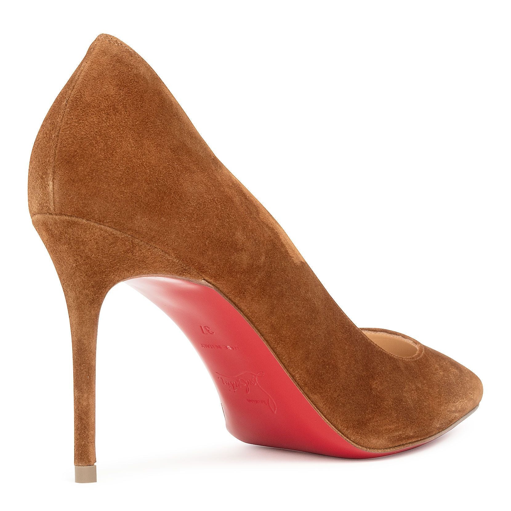 Decollete 85 tan suede pumps