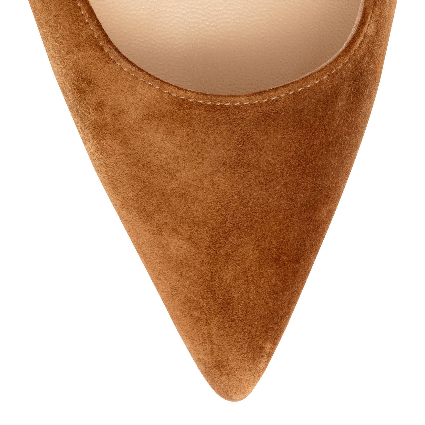 Decollete 85 tan suede pumps