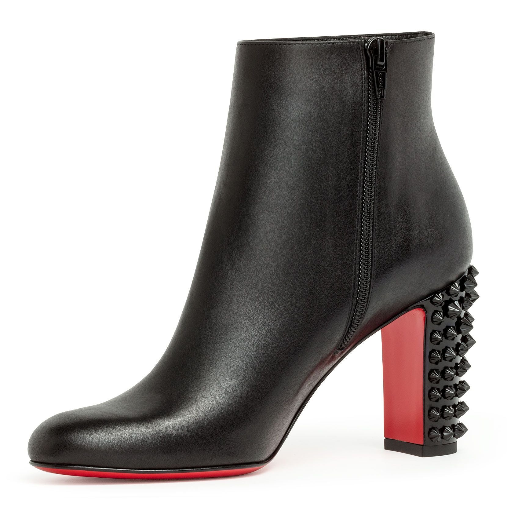 Suzi Folk 85 black leather booties