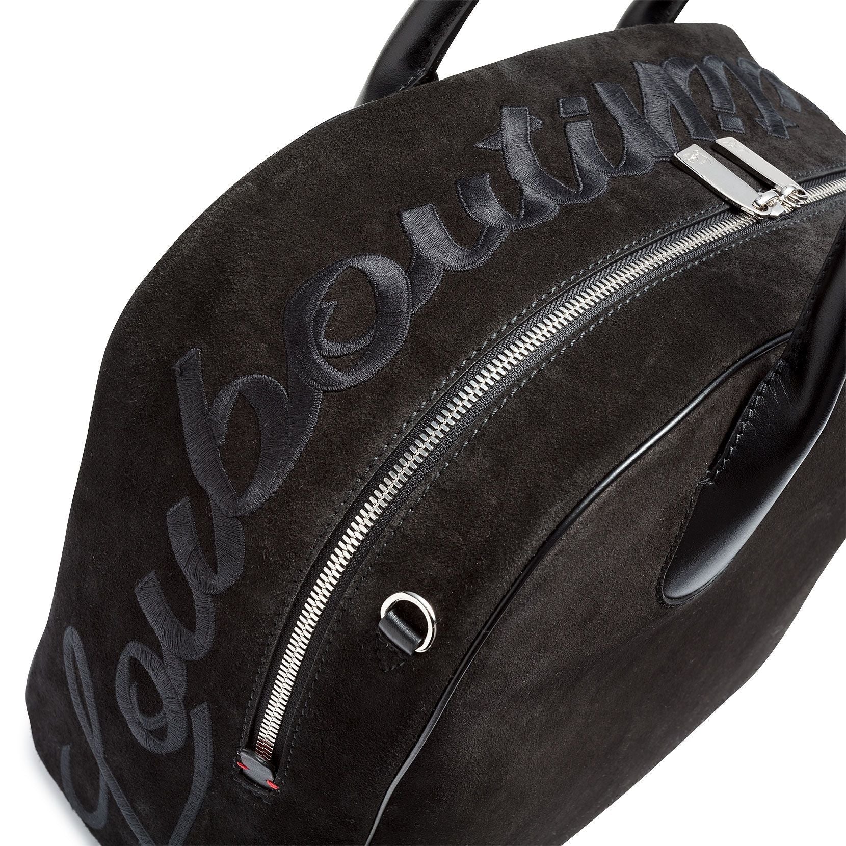 Marie Jane Large black suede shoulder bag