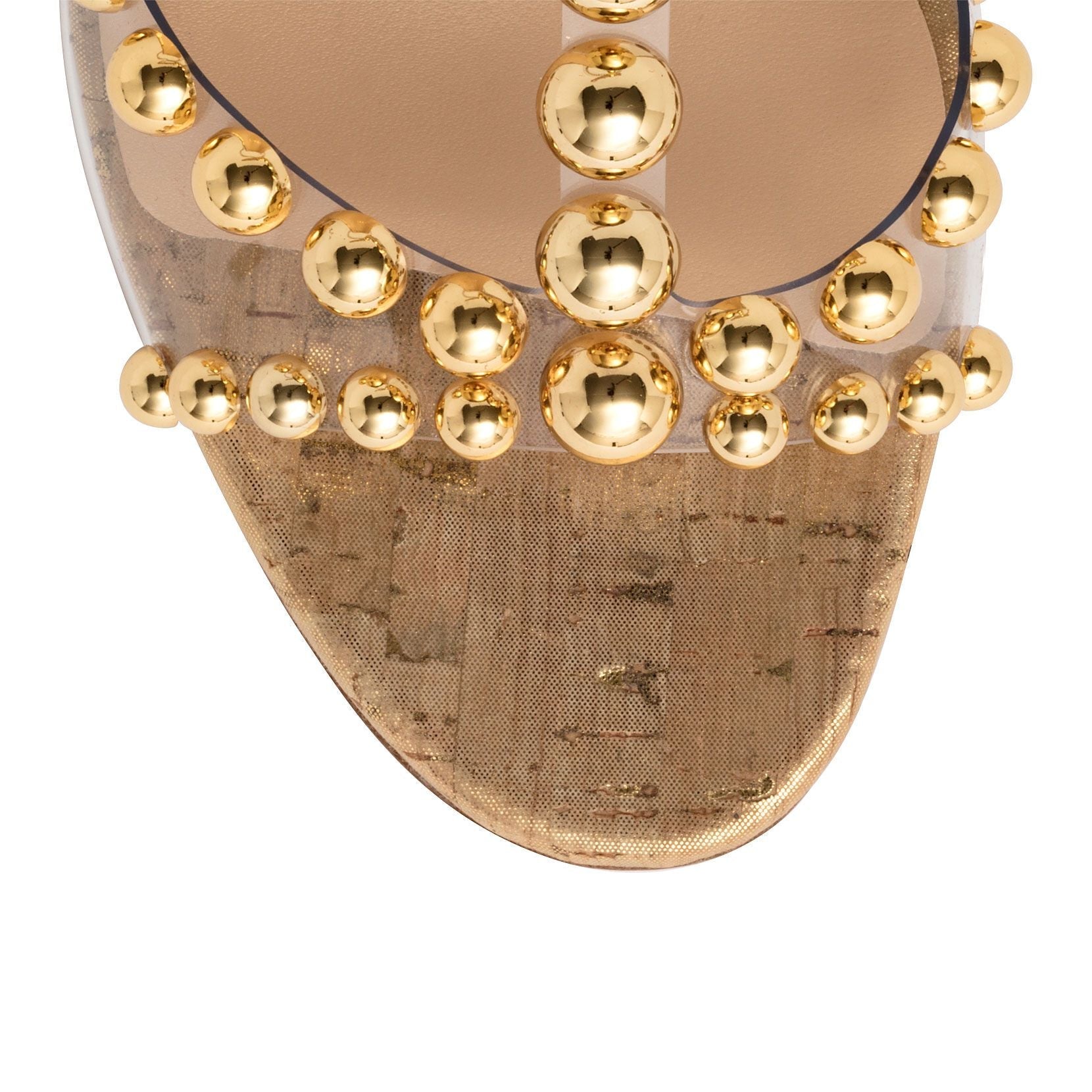 Faridaravie 100 pvc gold sandals