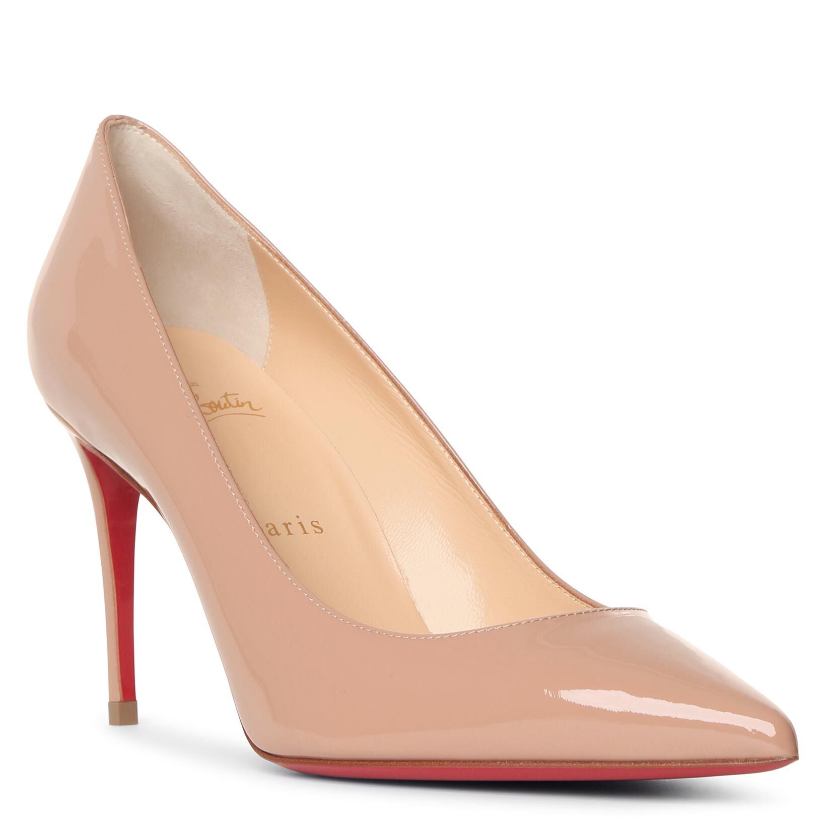 Kate 85 beige patent pumps
