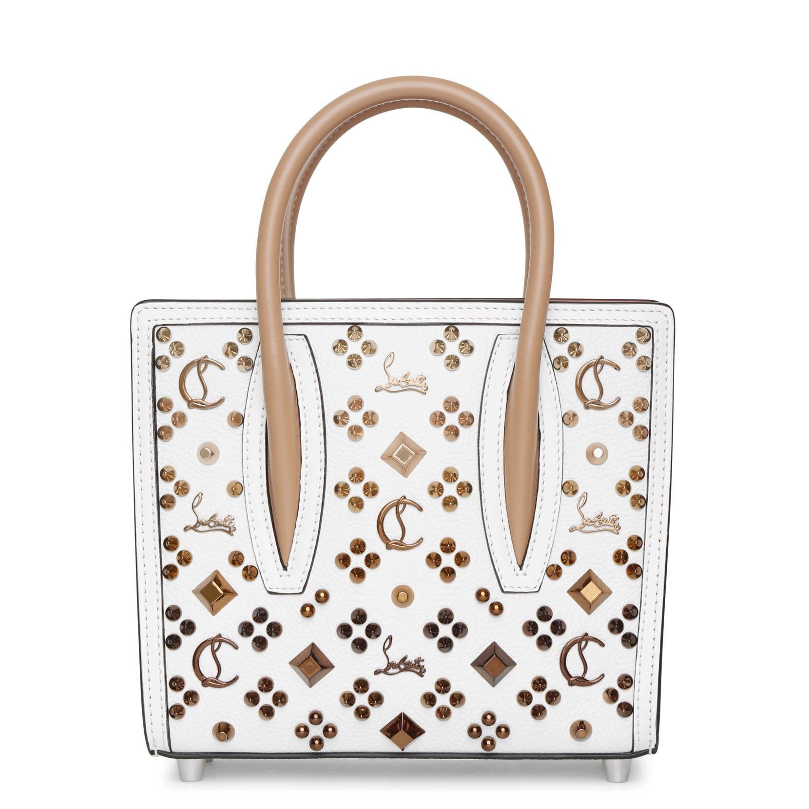 Paloma S Mini white leather tote bag