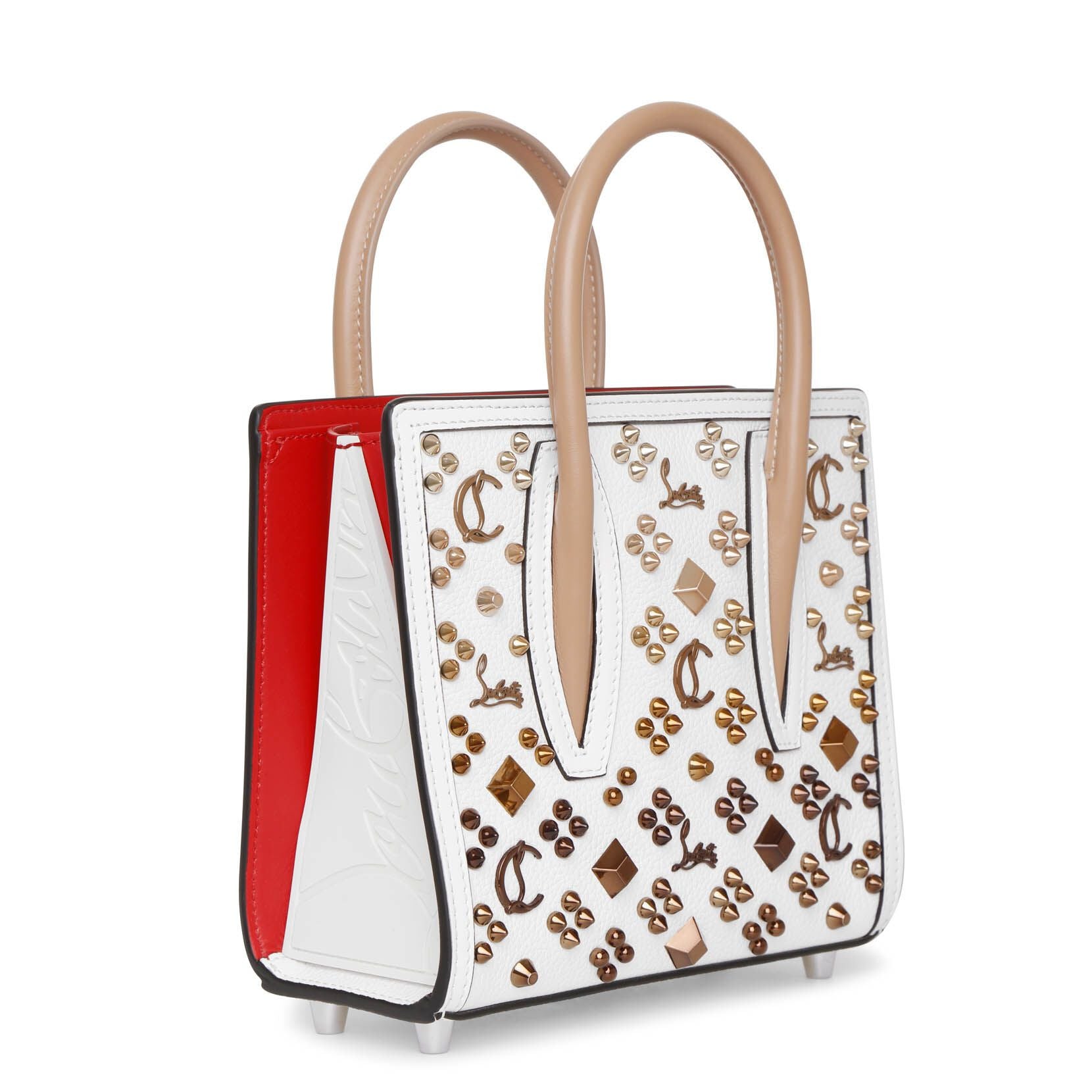 Paloma S Mini white leather tote bag
