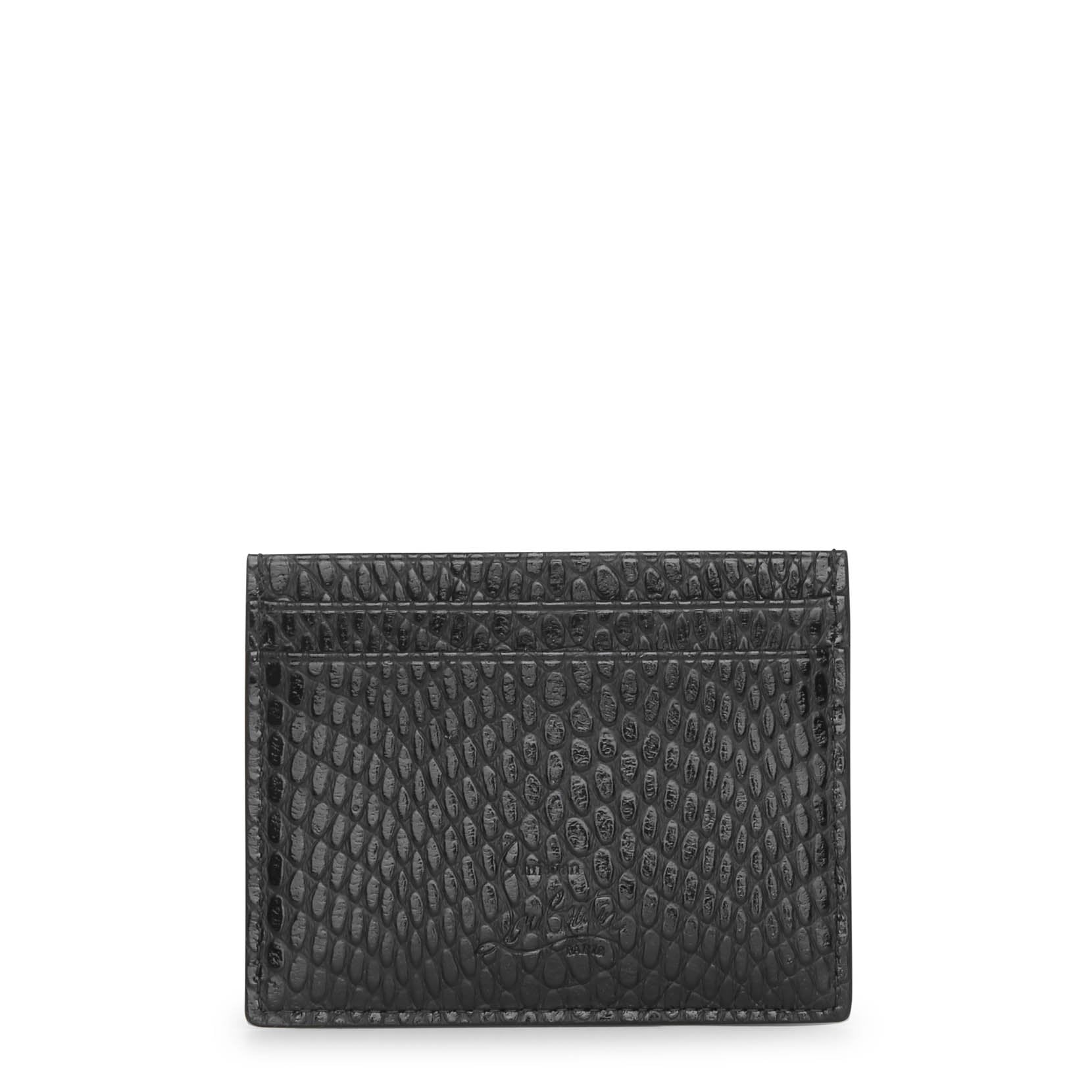 Kios black leather card holder