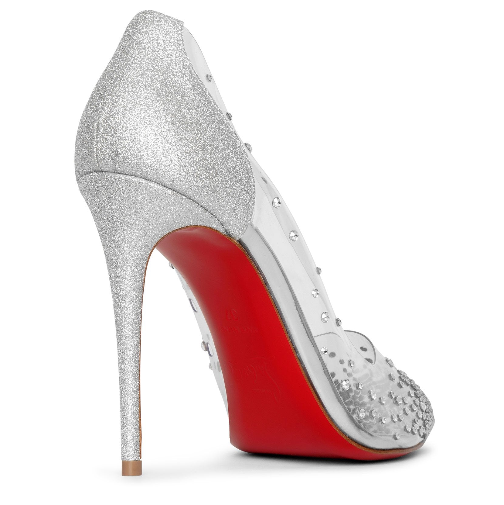 Degrastrass pvc 100 silver glitter pumps
