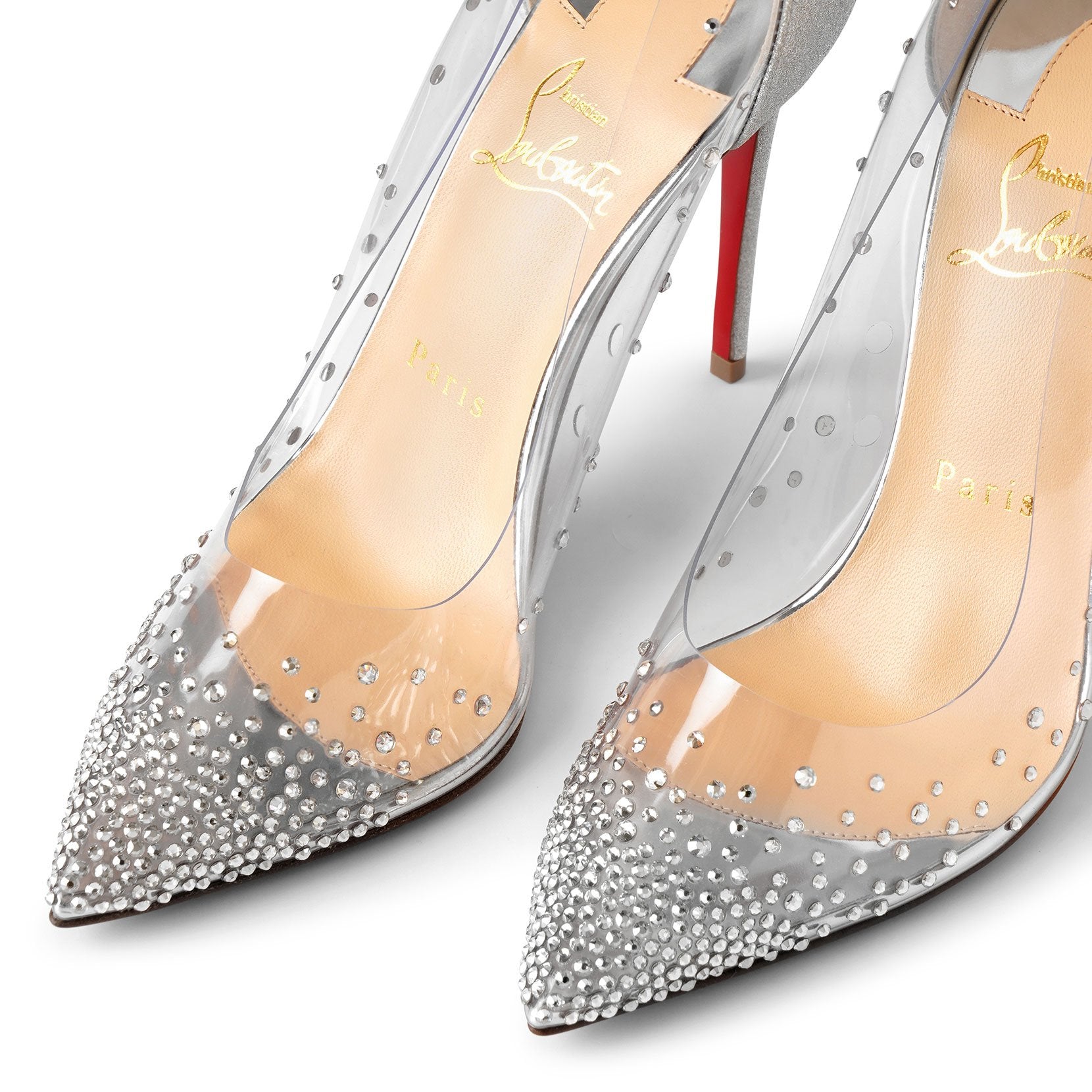 Degrastrass pvc 100 silver glitter pumps