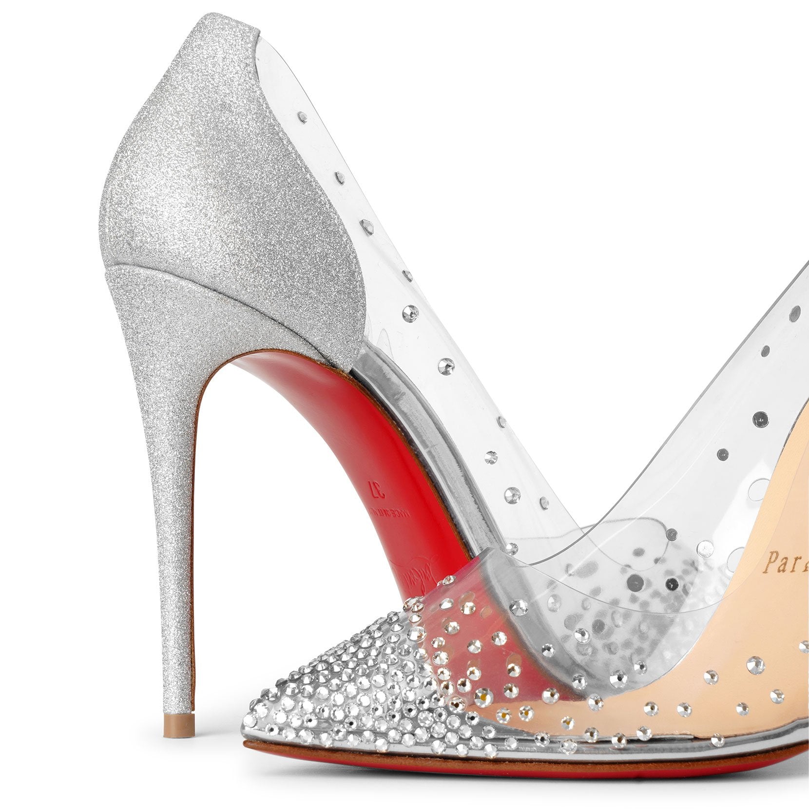 Degrastrass pvc 100 silver glitter pumps