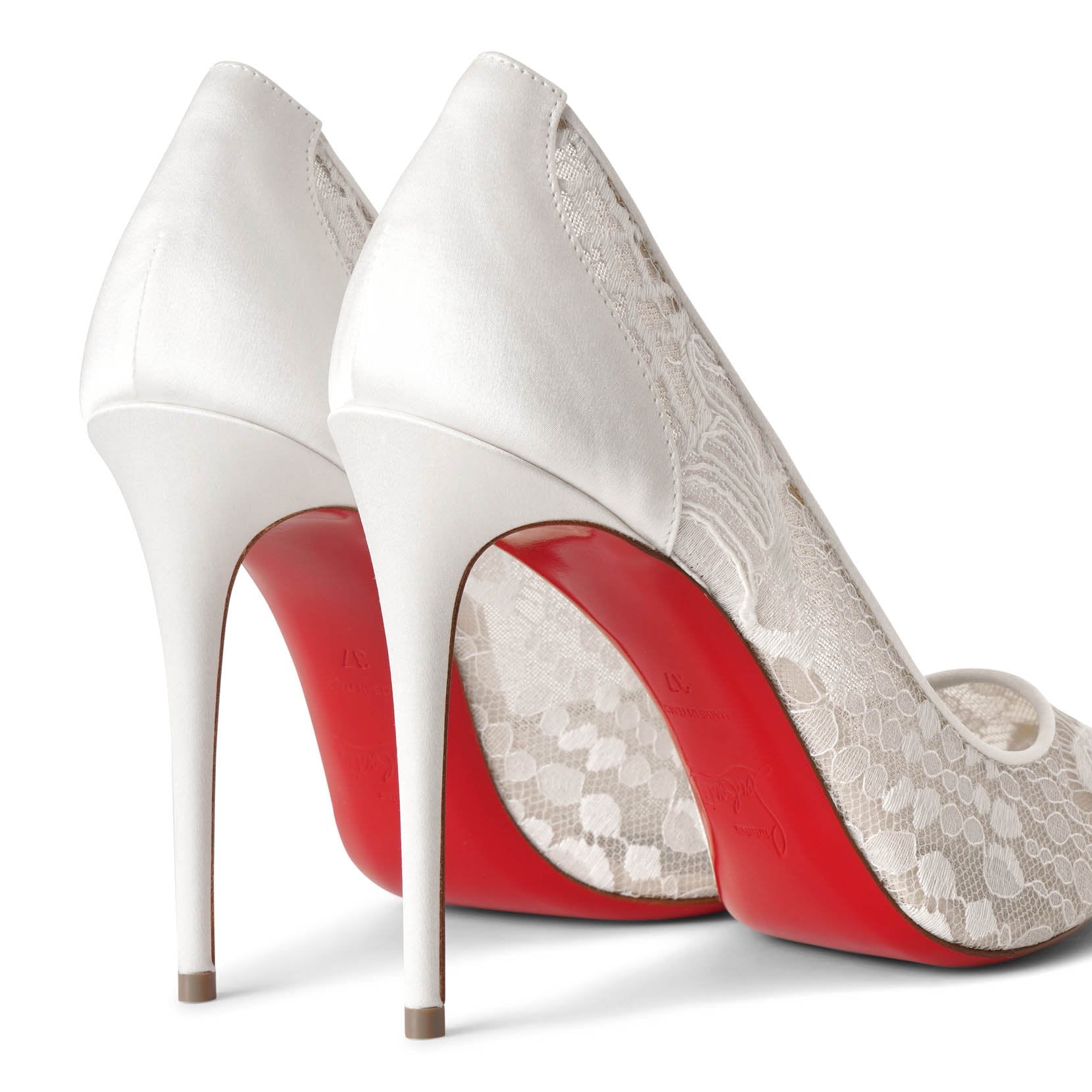 Follies Lace 100 white pumps