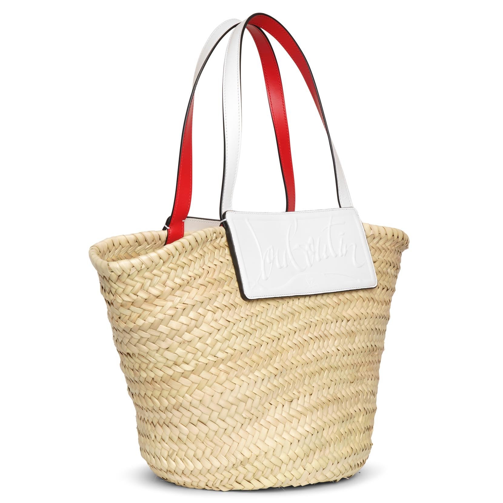 Loubi Shore white leather beach tote