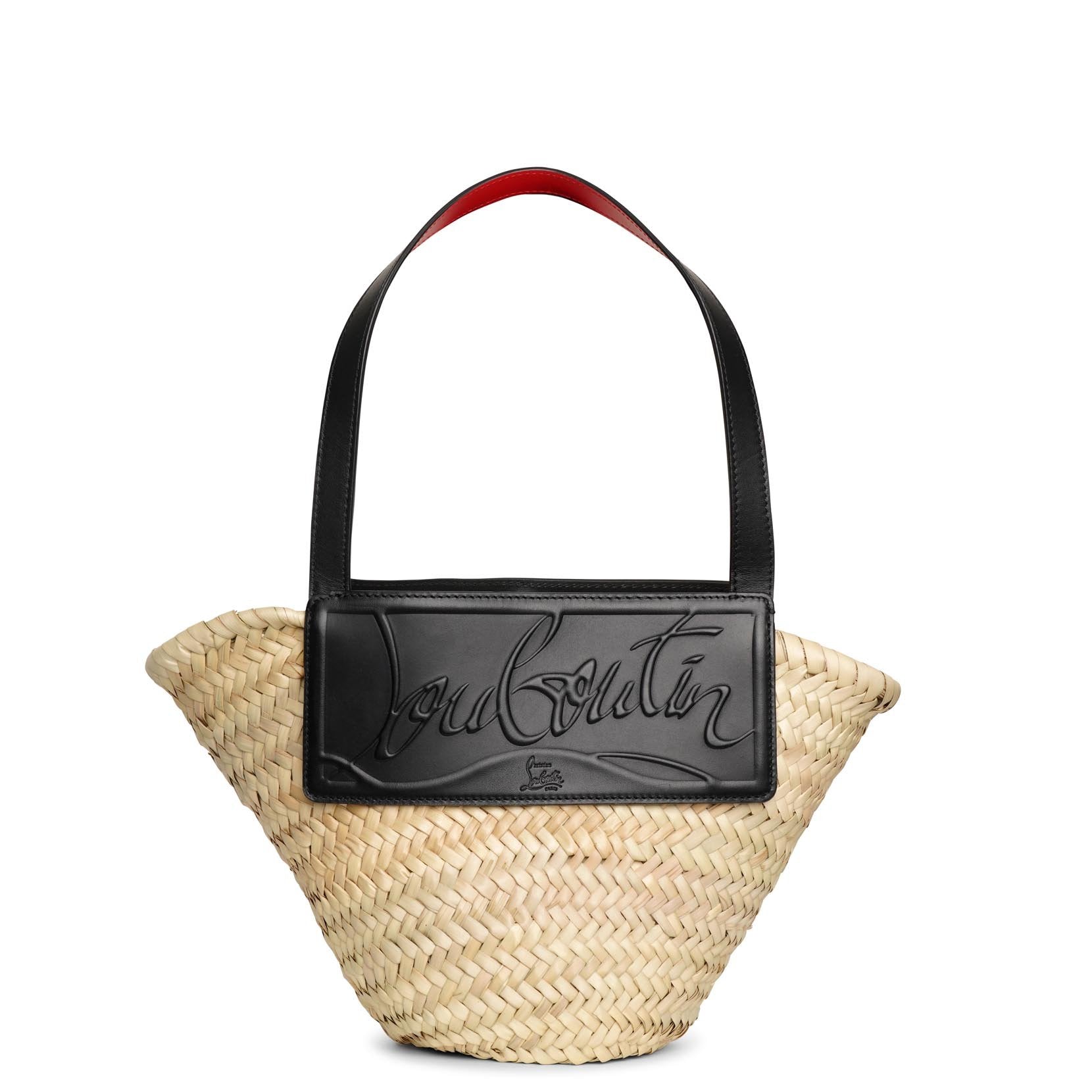 Loubi Shore Small black leather beach tote