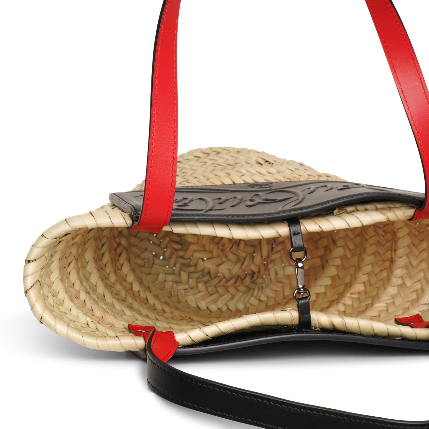 Loubi Shore Small black leather beach tote