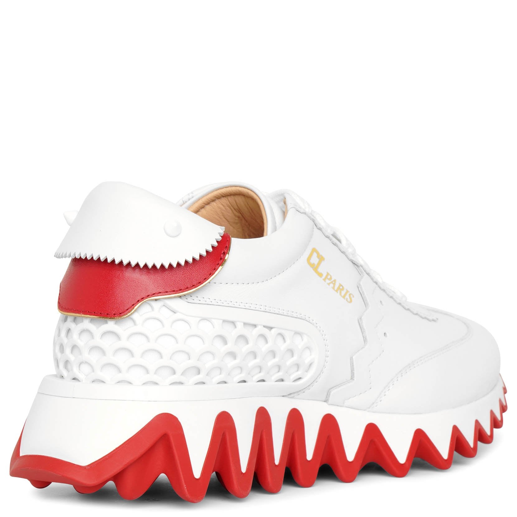 Loubishark donna white sneakers
