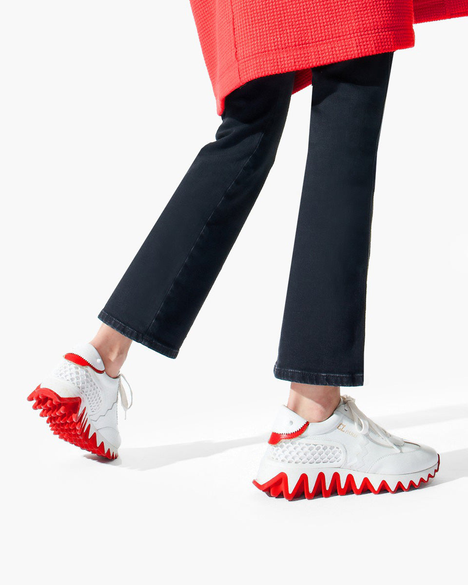 Loubishark donna white sneakers