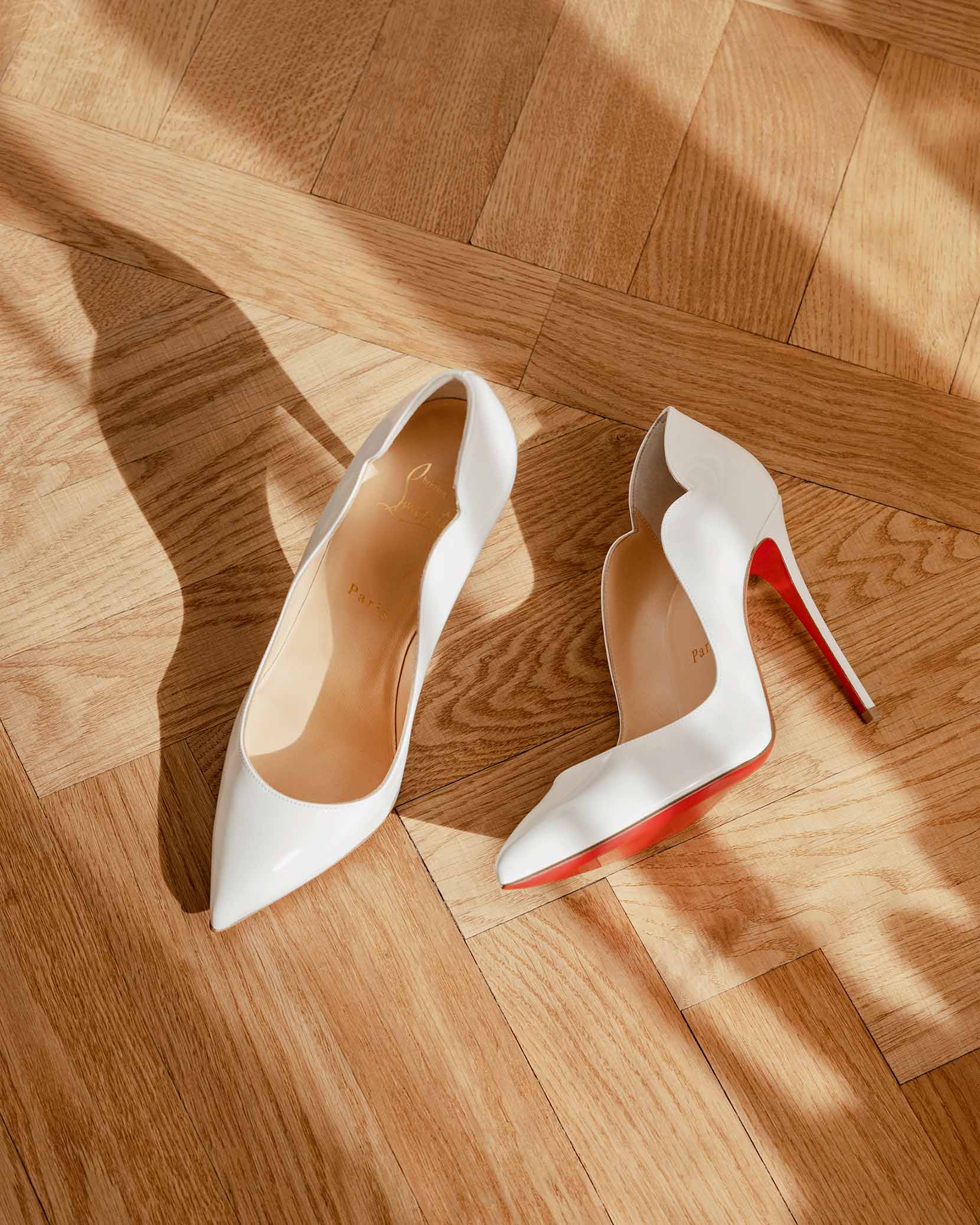 Hot Chick 100 patent white pumps