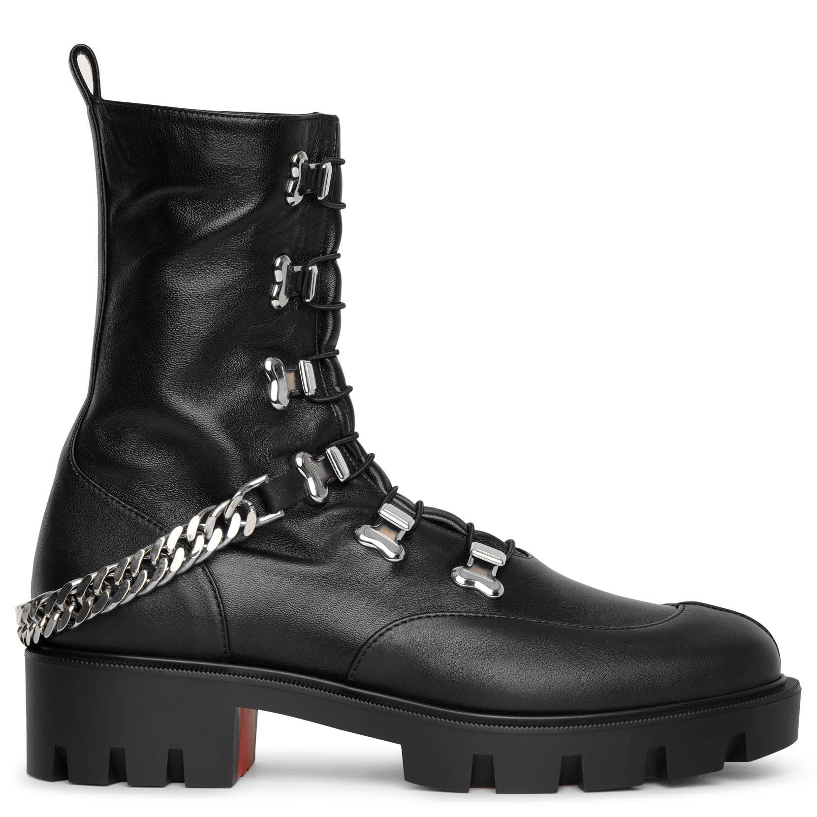 Horse flat leather ankle boots