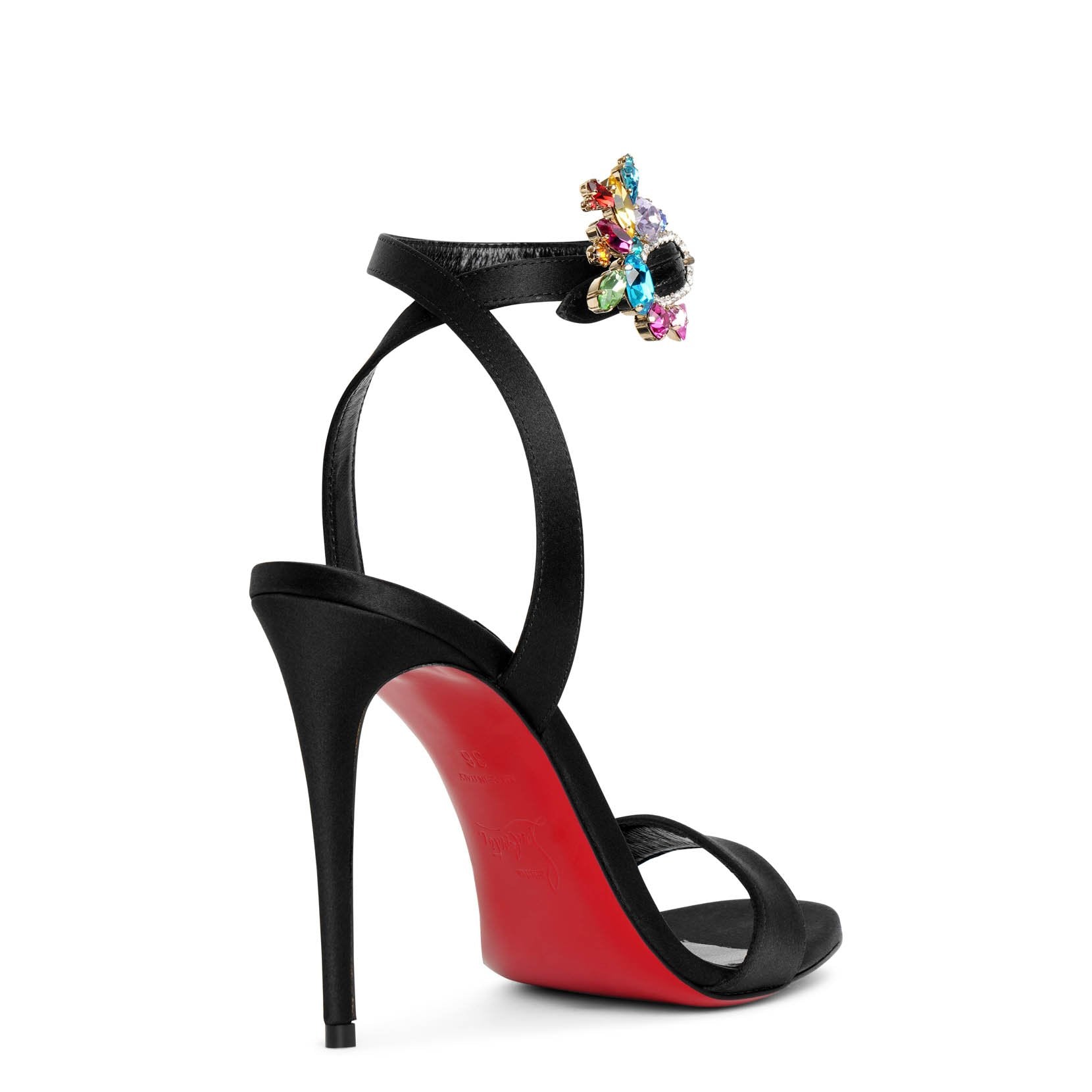 Goldie Joli 100 black satin sandals