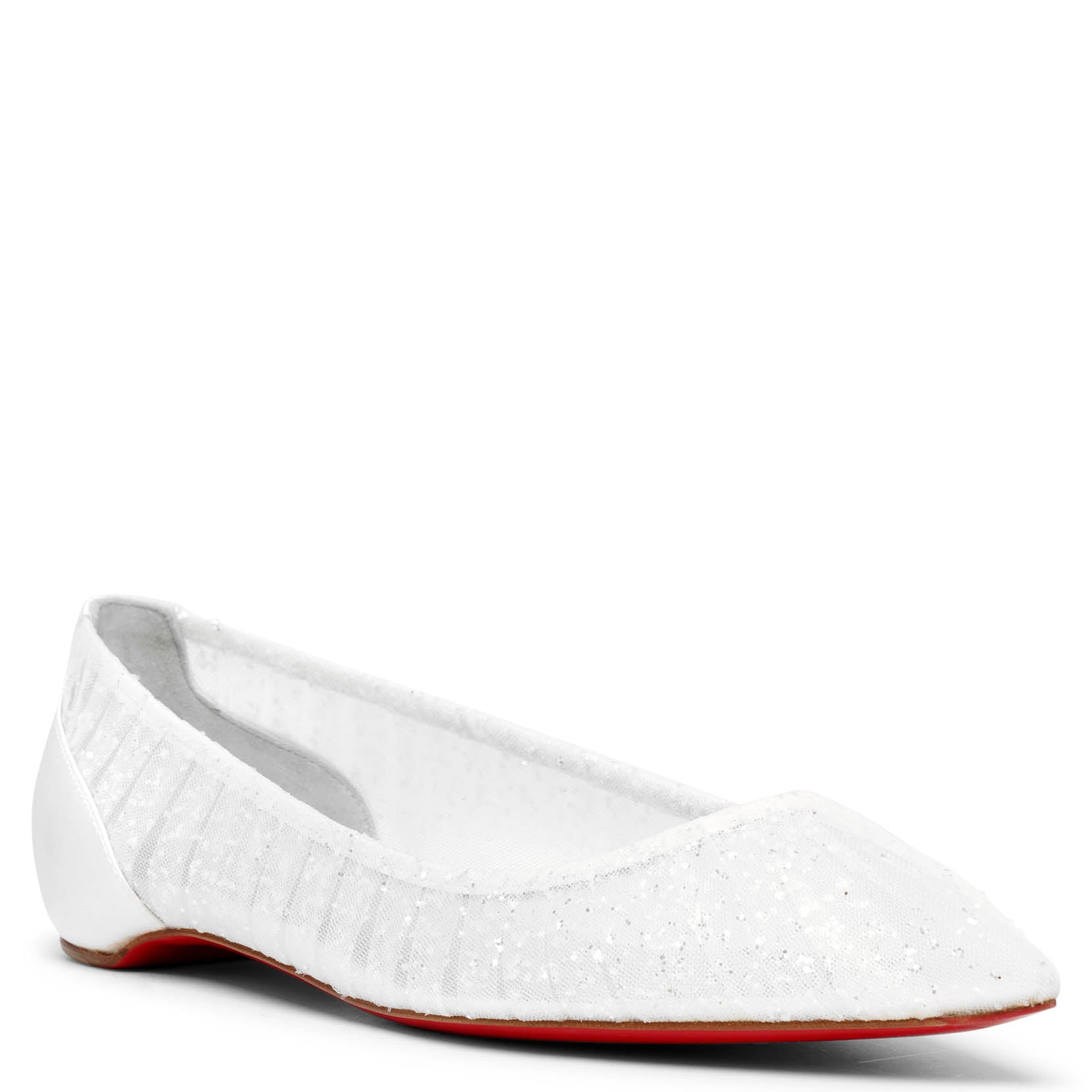 Kate draperia white ballerina flats