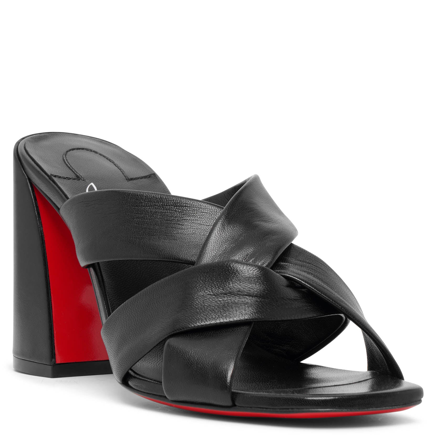 Dispo club black leather mules