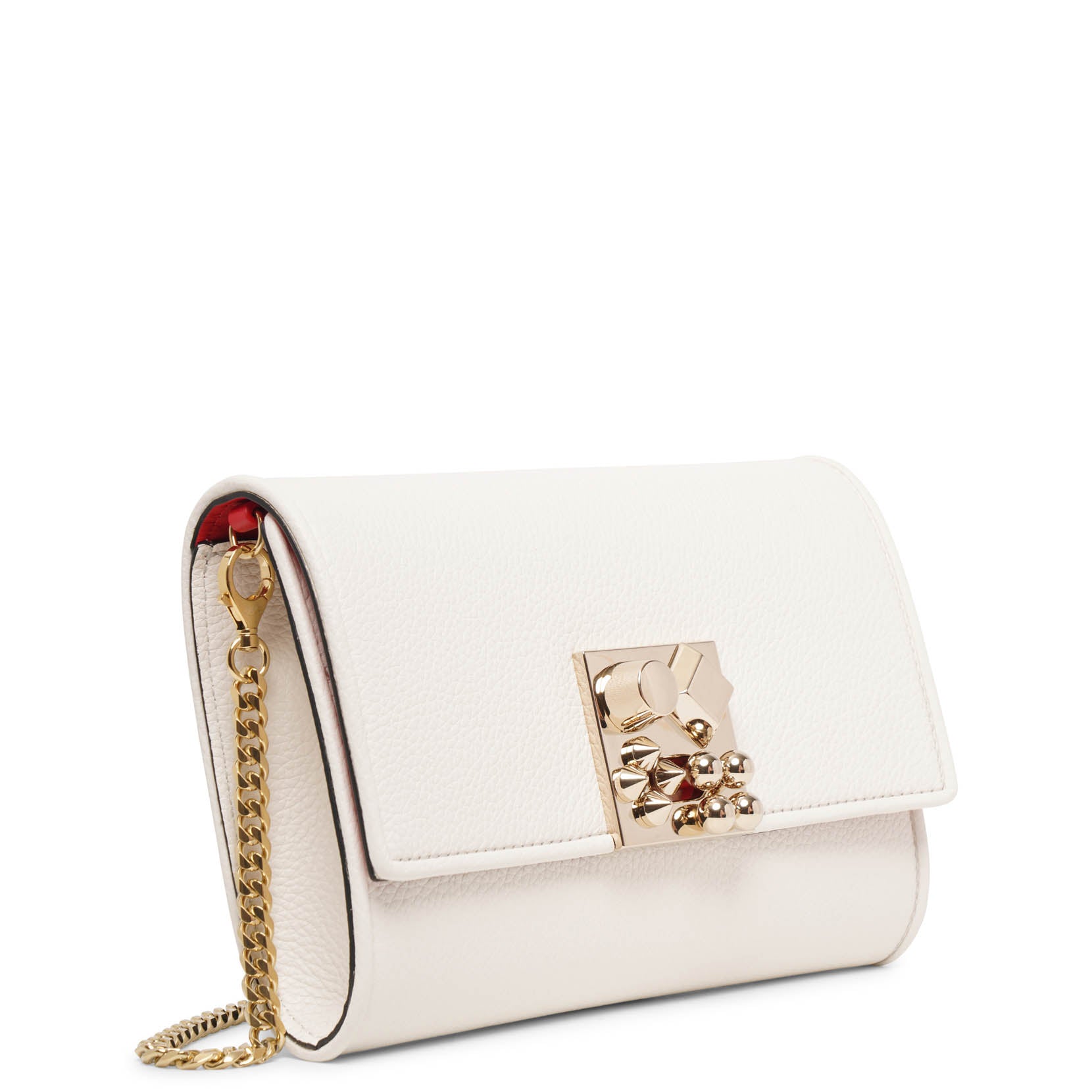 Carasky white leather clutch