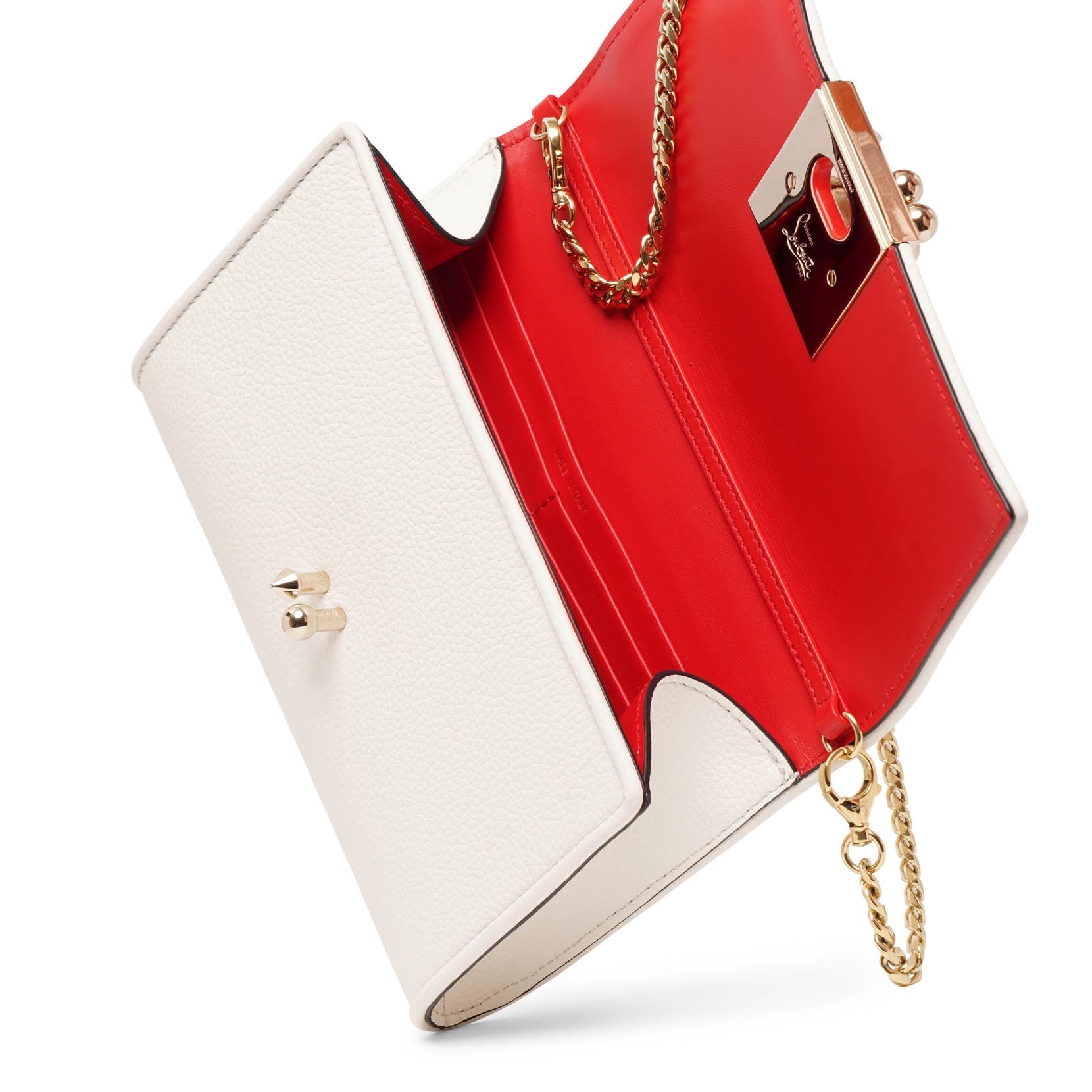 Carasky white leather clutch