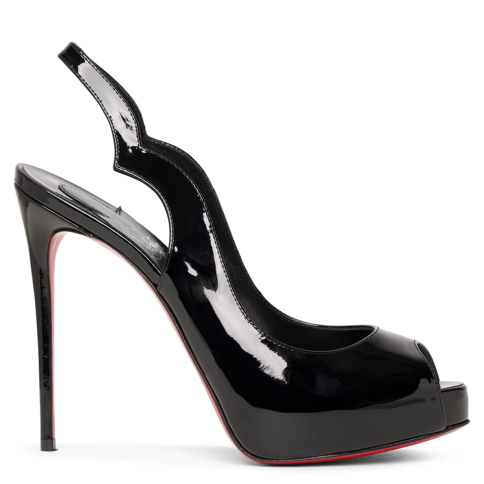 Hot Chick sling 120 black patent pumps