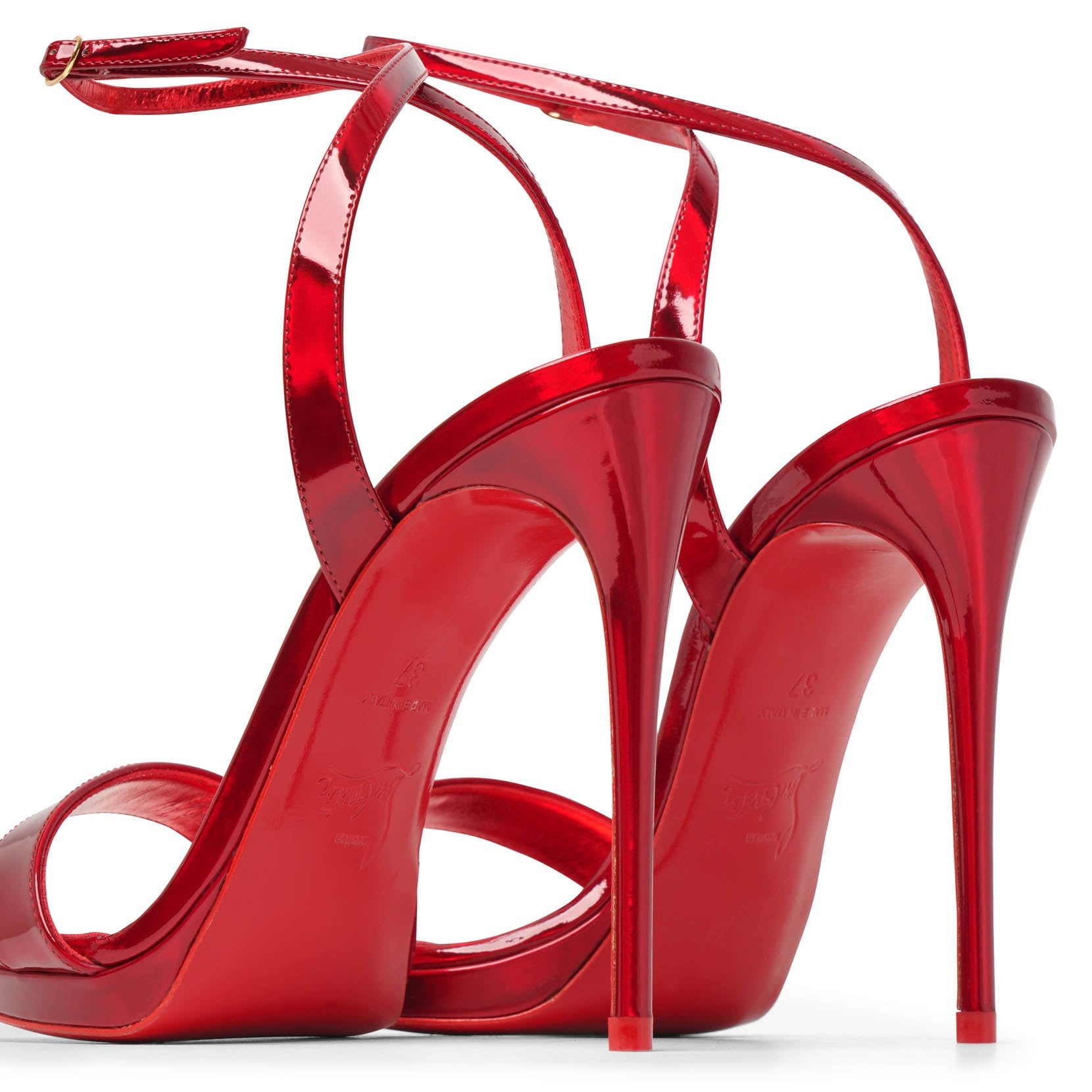 Loubi Queen 120 red patent sandals