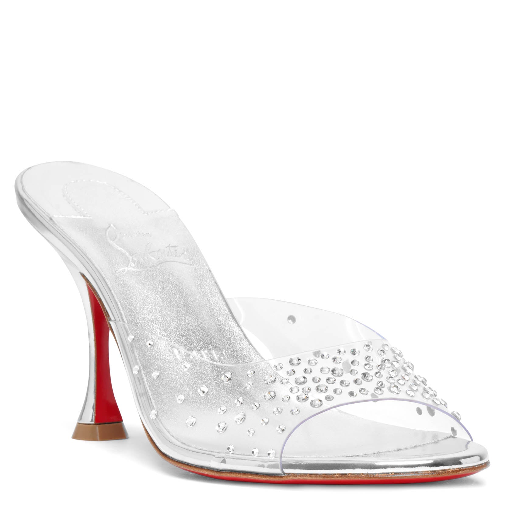 Degramule 85 silver strass mules