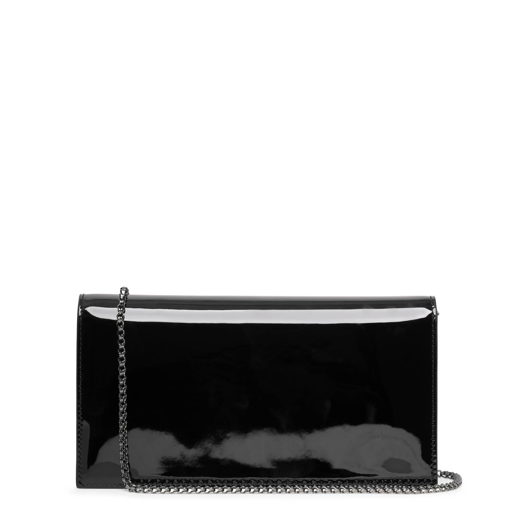 Loubi54 black patent clutch