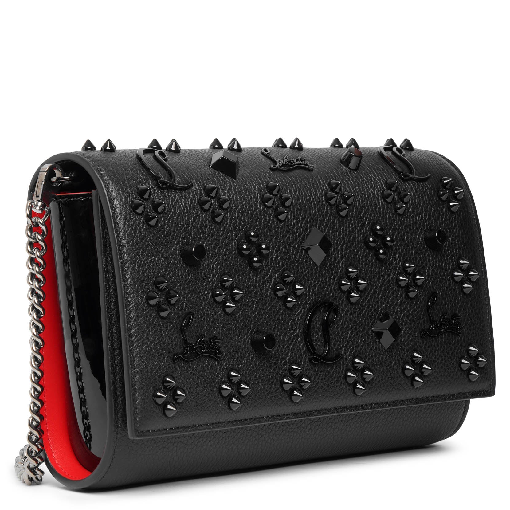 Paloma black leather clutch