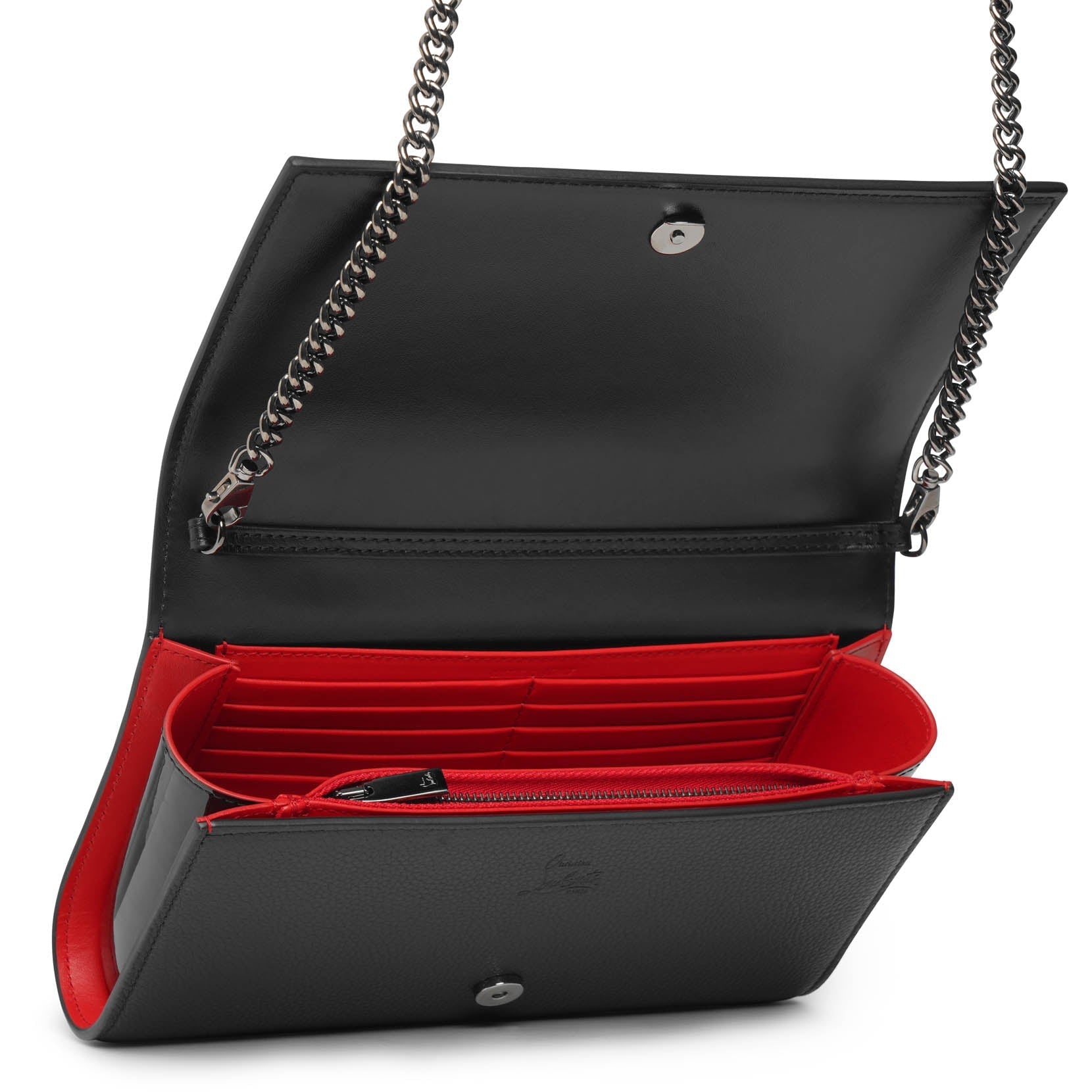 Paloma black leather clutch