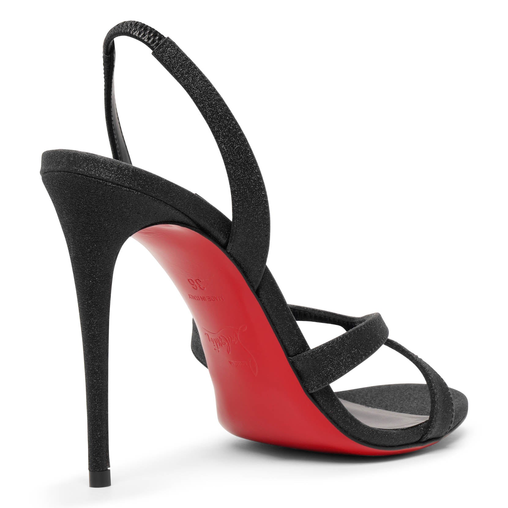 Emilie 100 black glitter sandals
