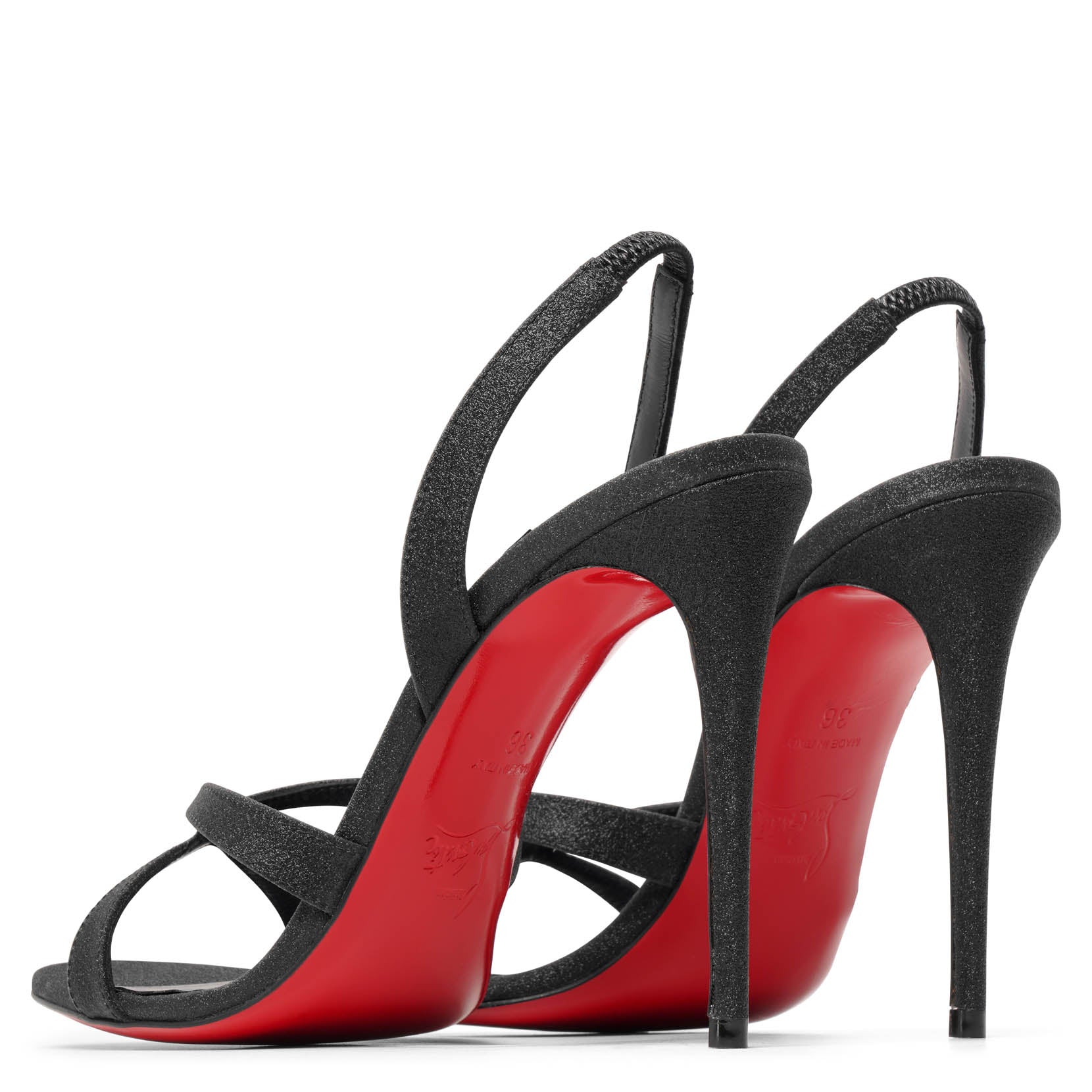 Emilie 100 black glitter sandals