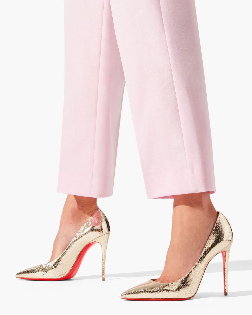 Kate 100 gold metallic pumps