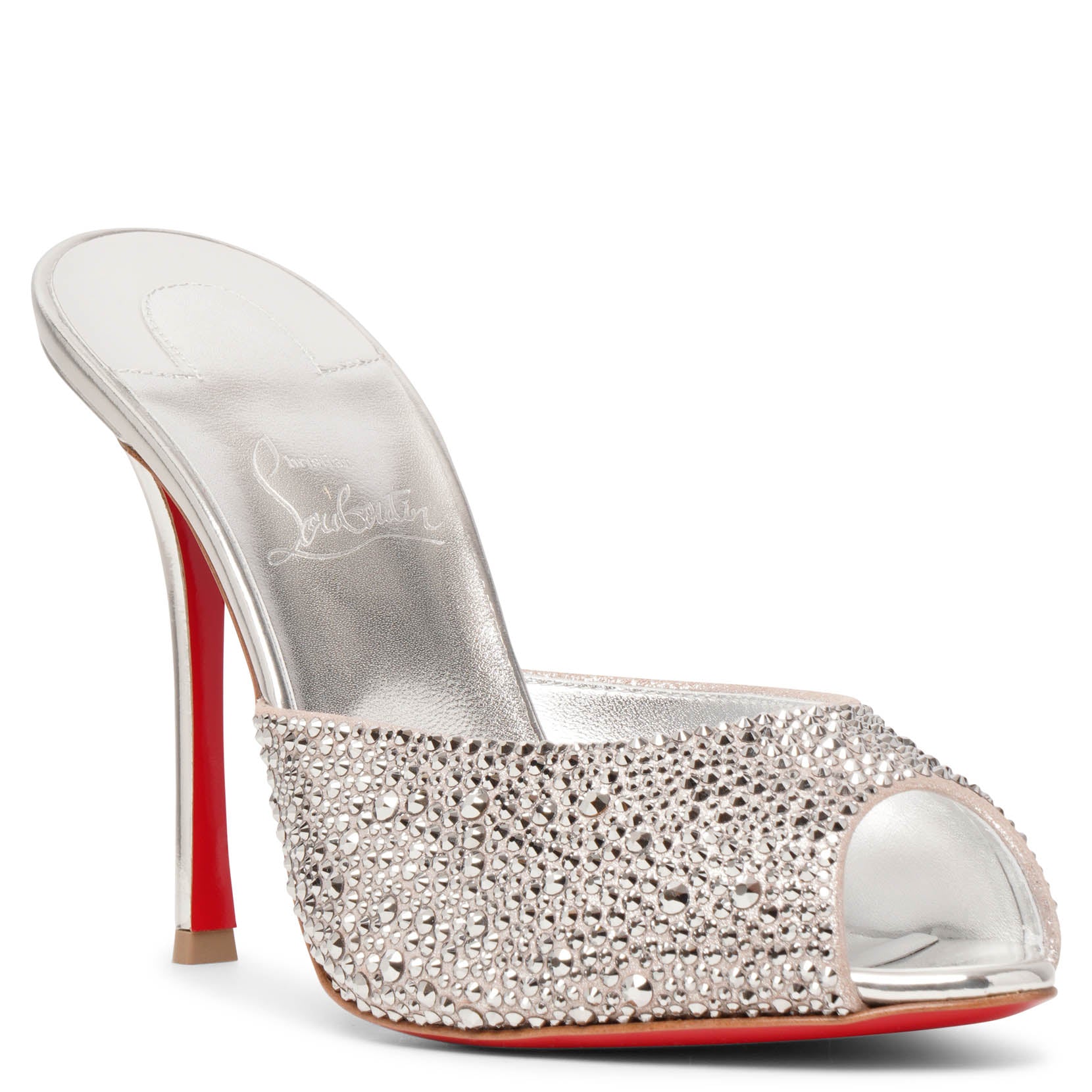 Me Dolly 100 silver crystal mules