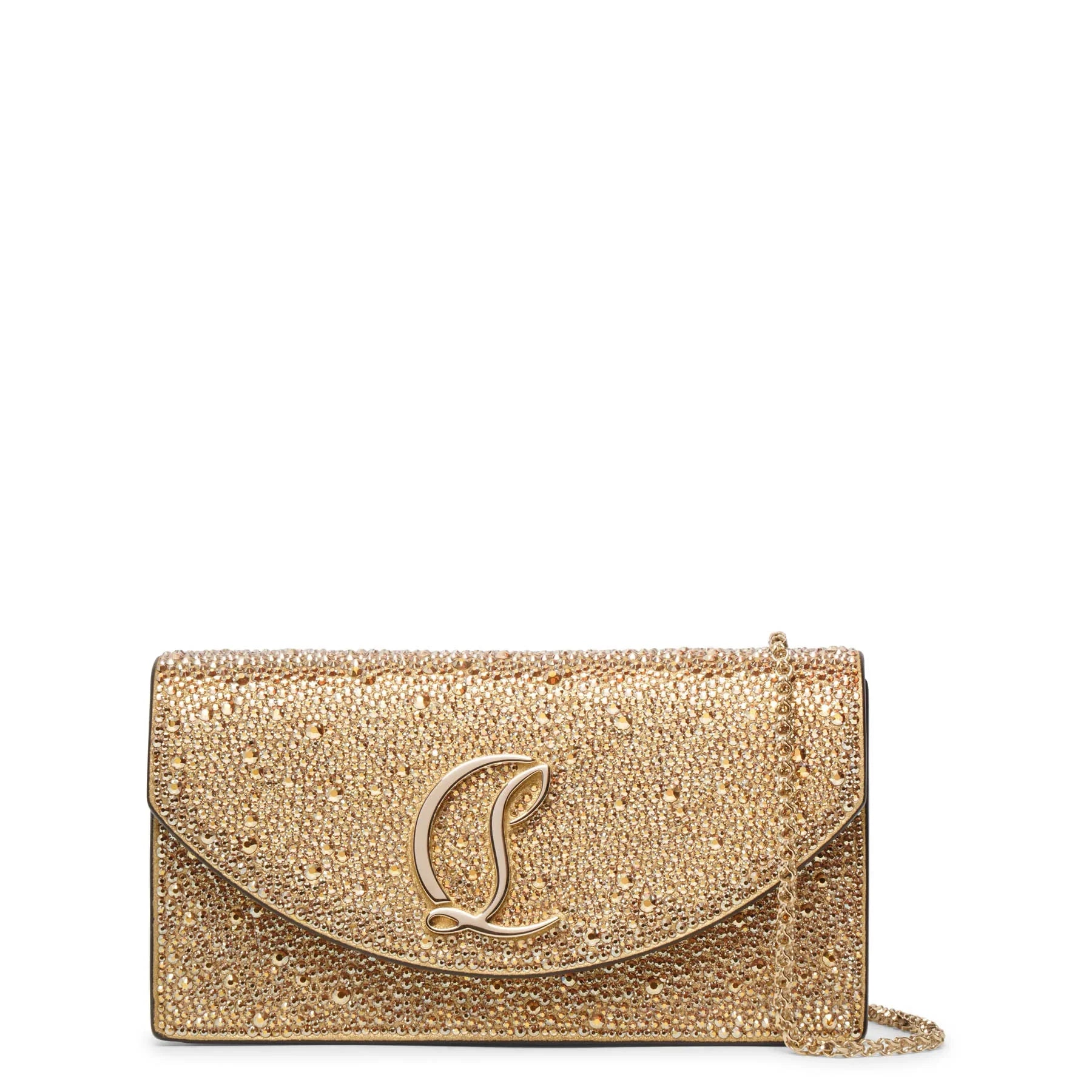Loubi54 small gold crystal crossbody bag