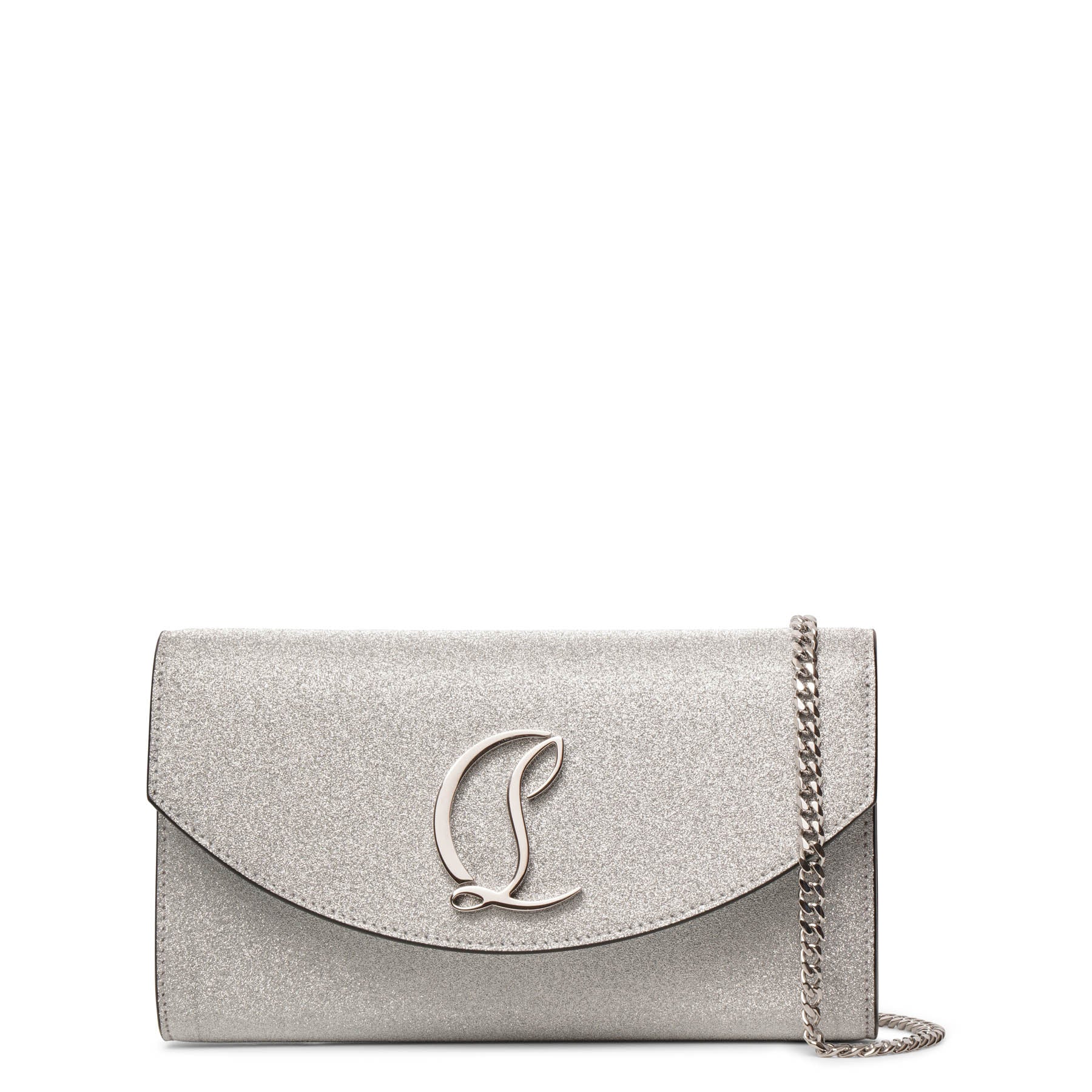 Loubi54 silver glitter wallet on chain