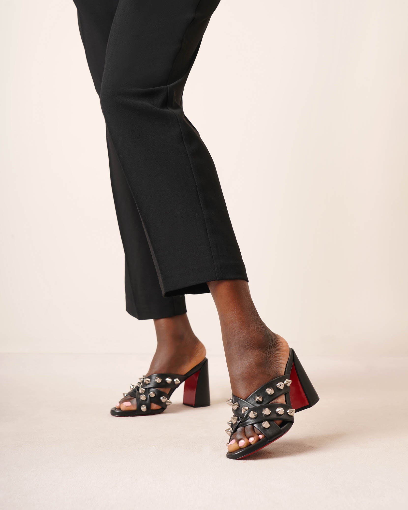 Spika club 85 black leather mules