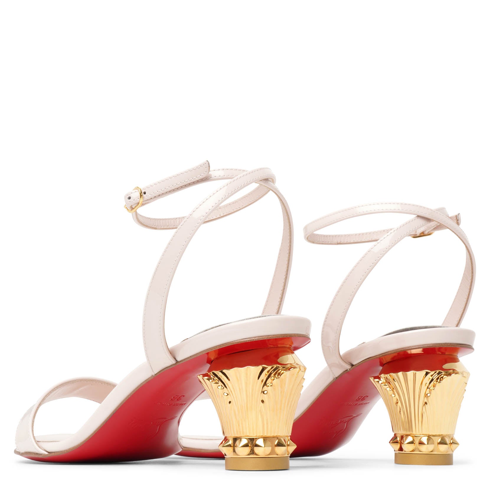 Lipsita Queen 55 off white patent sandals
