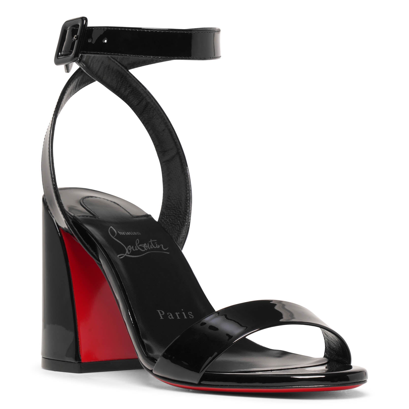 Miss Sabina 85 black patent sandals
