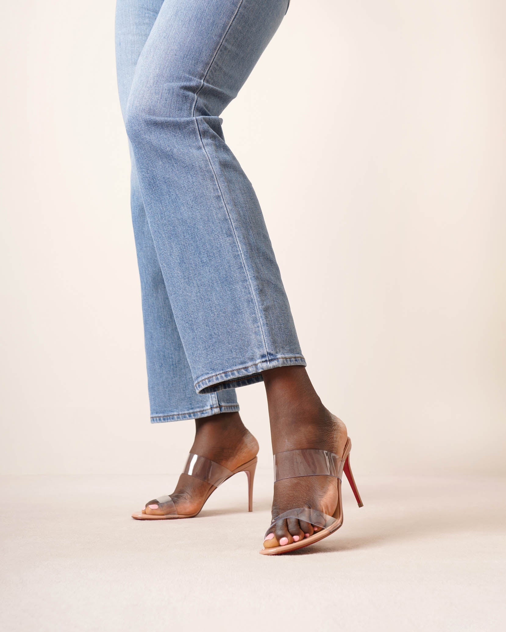 Just Nothing 85 PVC nude sandals
