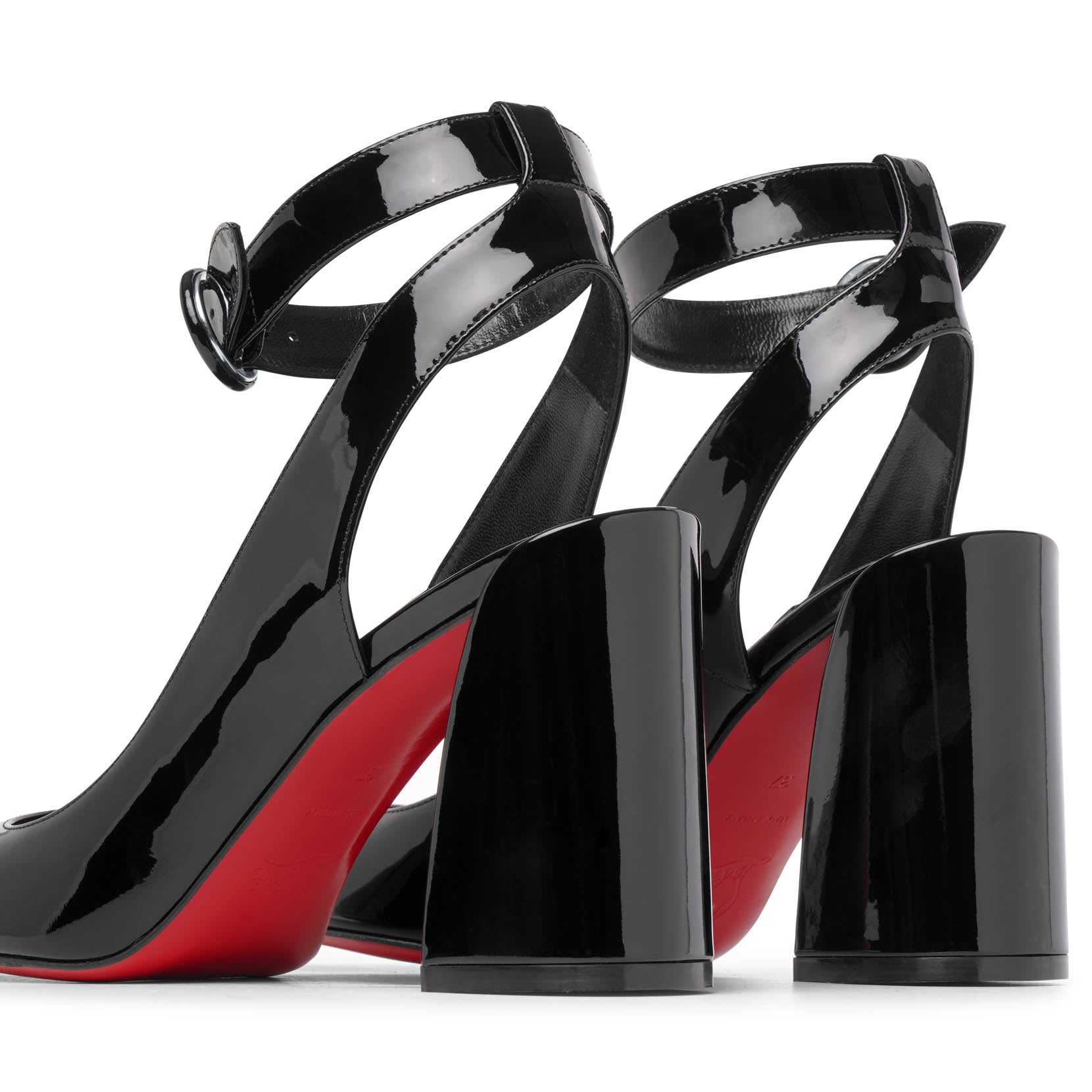 Miss Sab 85 black patent pumps