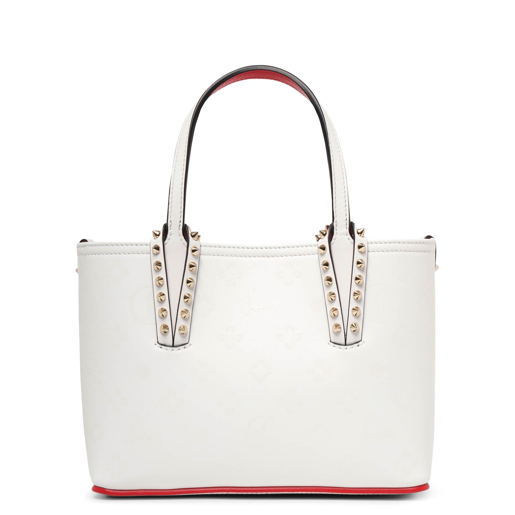 Cabata E/W mini loubinthesky white tote bag