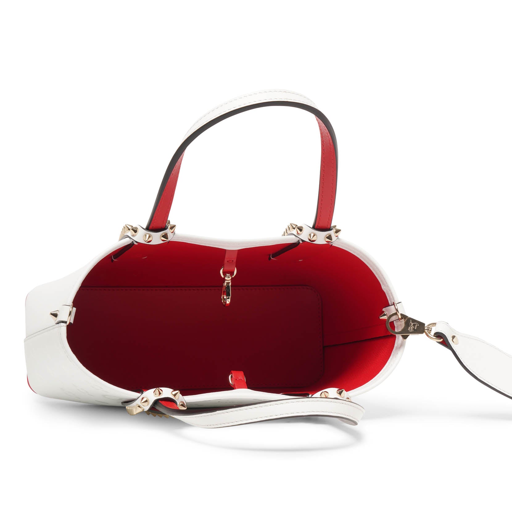 Cabata E/W mini loubinthesky white tote bag