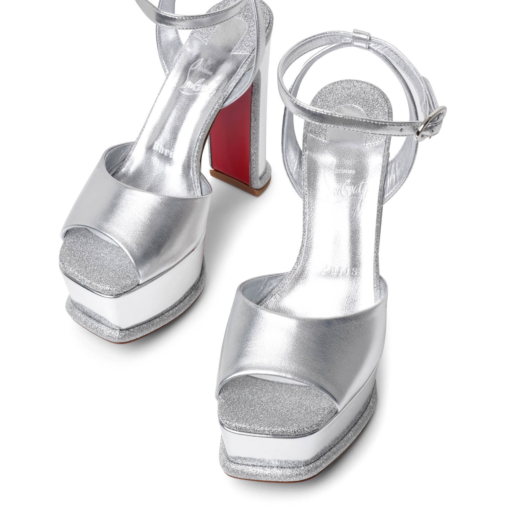 Amali Alta 130 silver leather sandals
