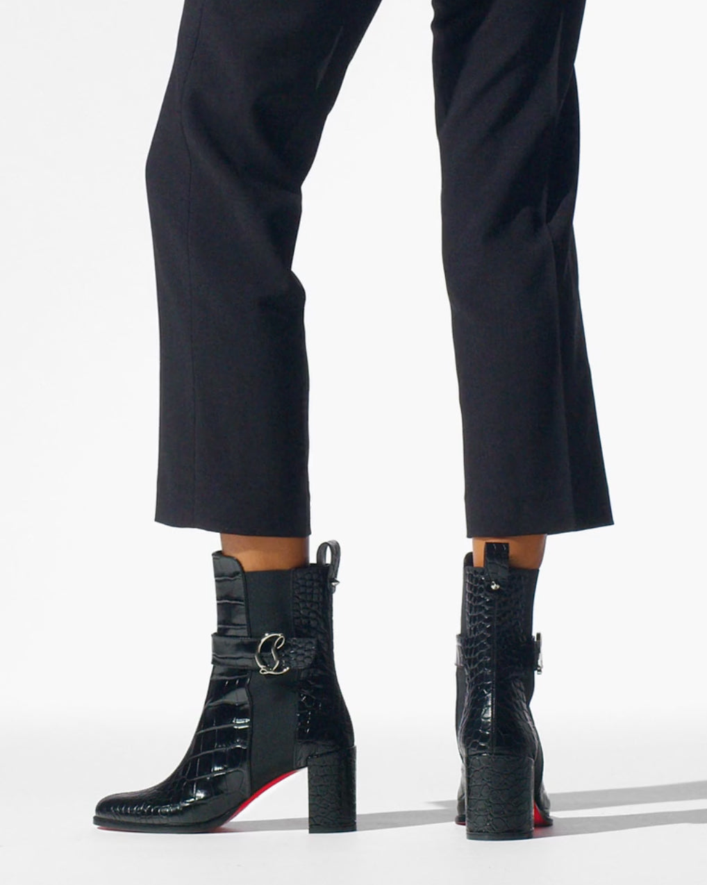 CL Chelsea 70 embossed black leather ankle boots